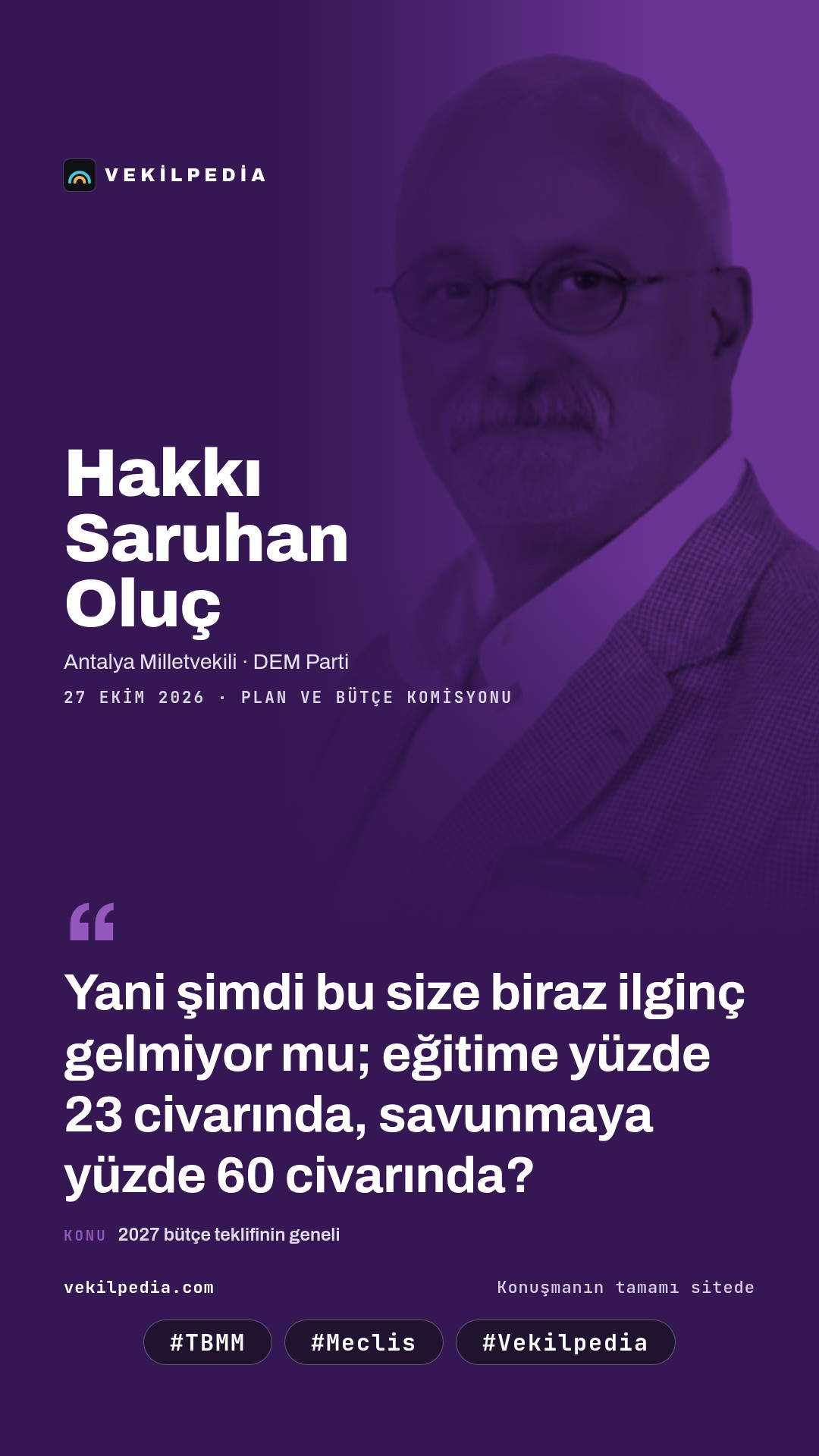 Oluç: Fon vurgunundaki bürokratik çürüme ve yozlaşma açığa çıkarılmalı — Instagram paylaşımı