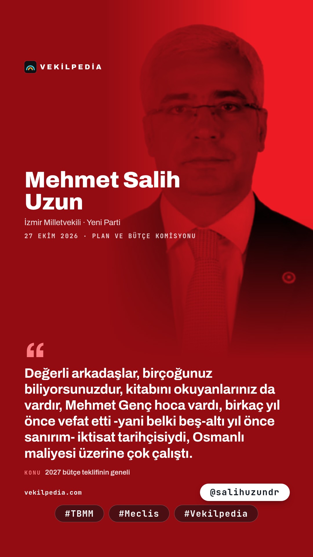Uzun: Bütçe büyürken emekliye ve çiftçiye neden kaynak bulunamıyor? — Instagram paylaşımı