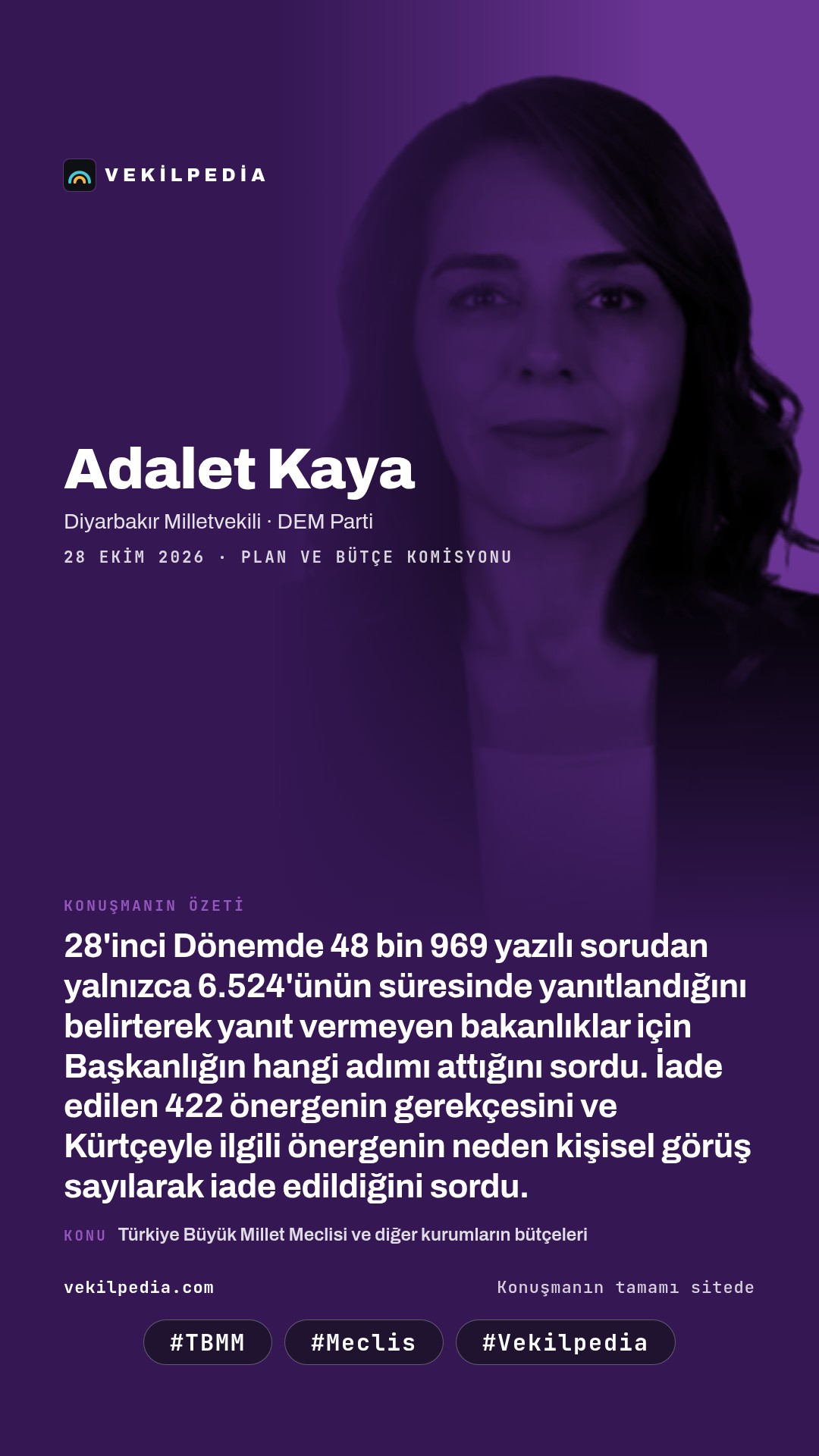 Kaya: Süresinde yanıt vermeyen bakanlıklar için Başkanlık hangi adımı atmıştır? — Instagram paylaşımı