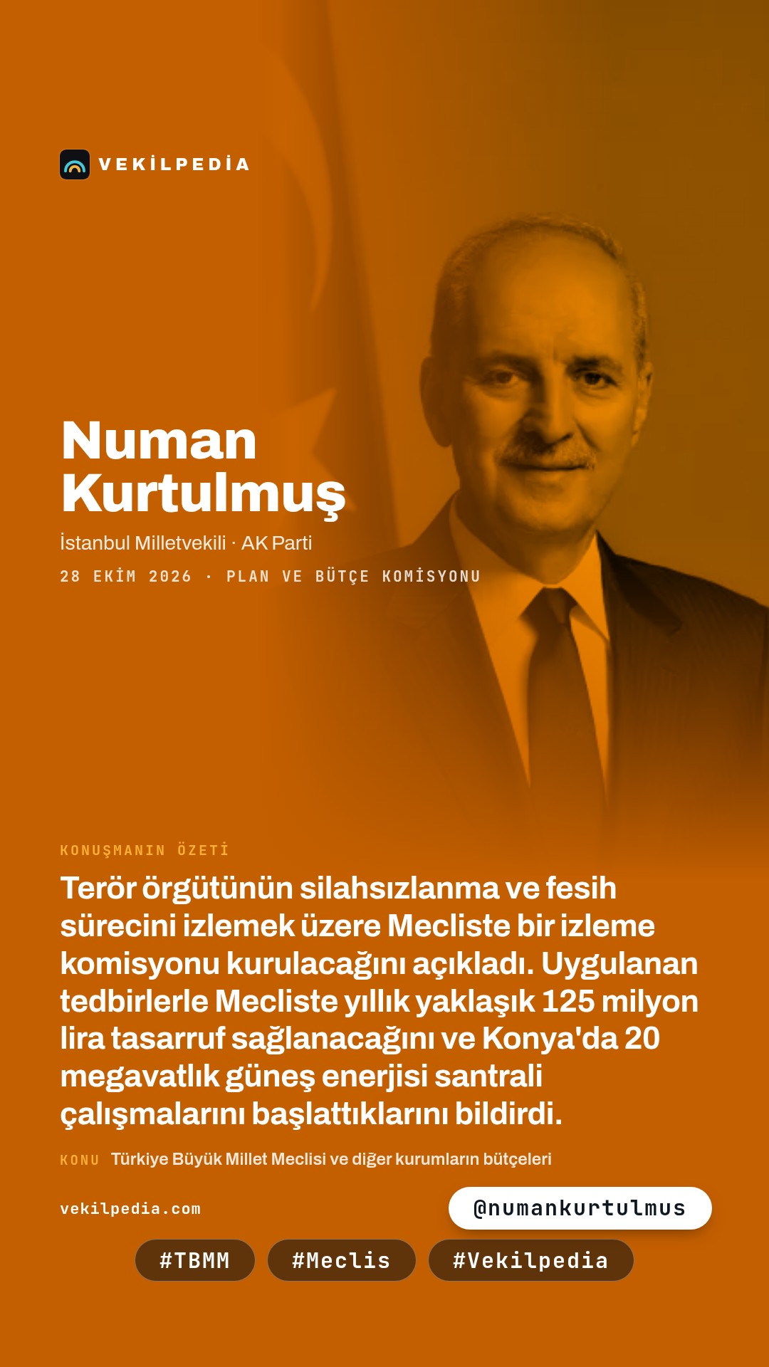 Kurtulmuş: TBMM'de partilerin katılımıyla bir izleme komisyonu kurulacak — Instagram paylaşımı