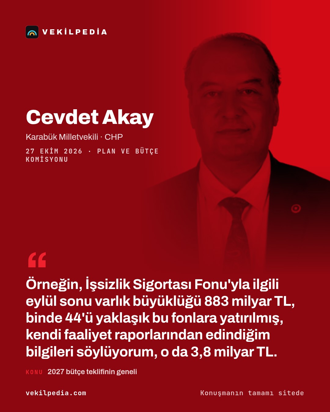 Akay: Fon krizinin sorumlularından hesap sorulmalı — X paylaşımı