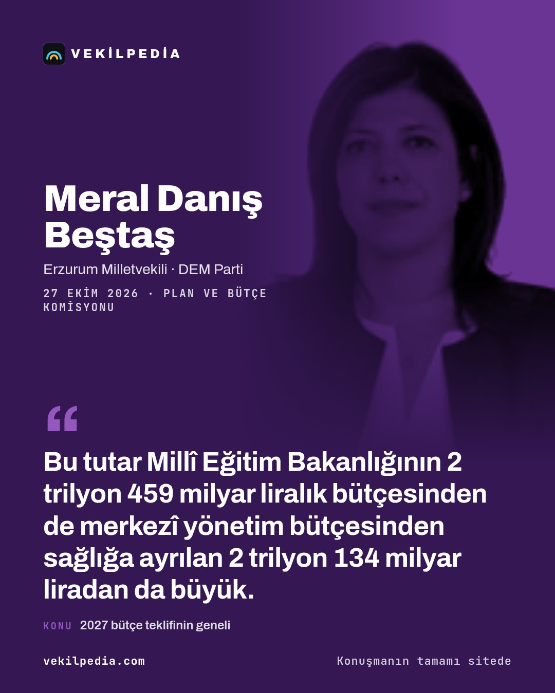 Danış Beştaş: Savunma ve güvenliğe ayrılan bütçe eğitim ve sağlıktan büyük — X paylaşımı