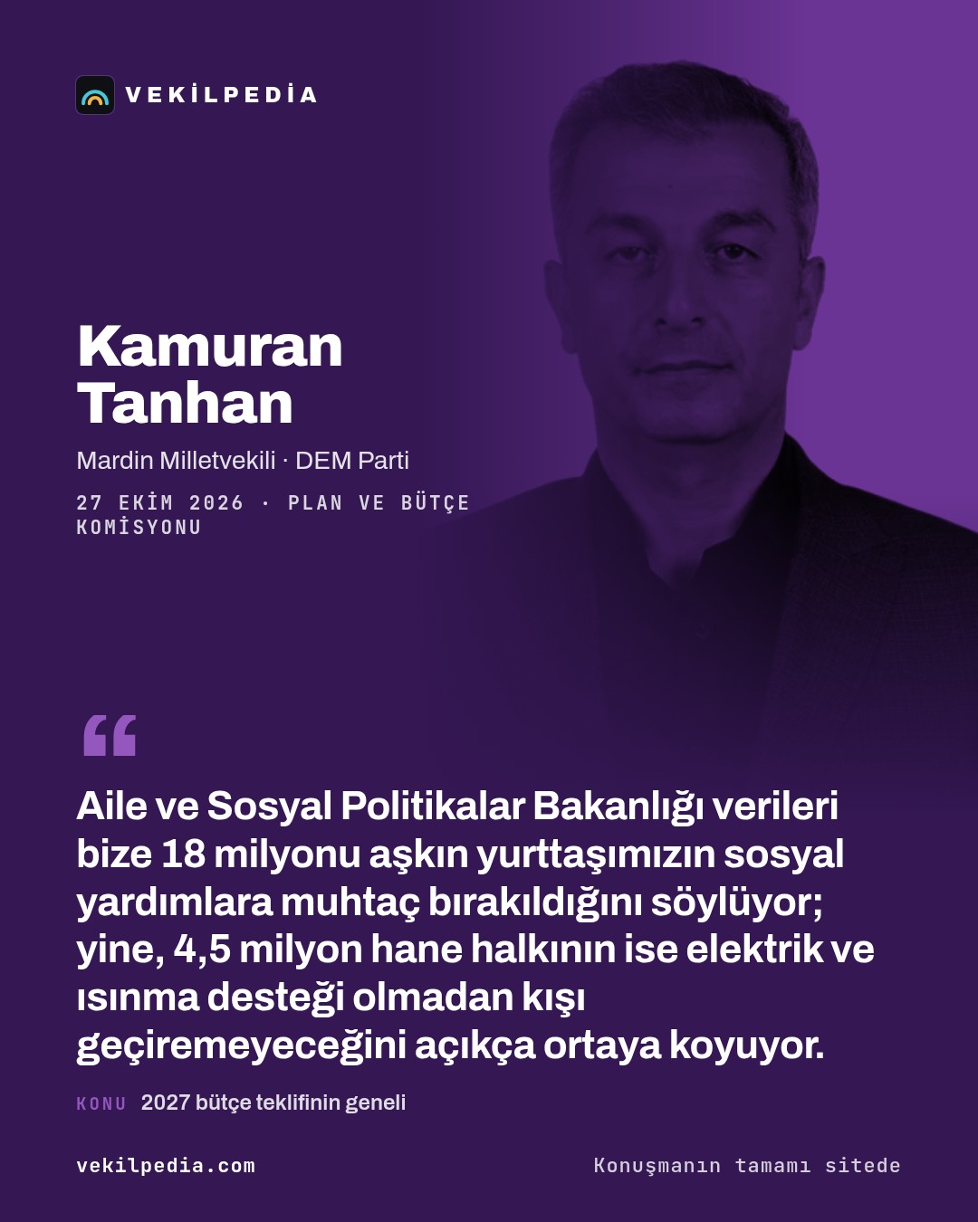 Tanhan: Doğrudan tarımsal destek programlarına yalnızca 235 milyar TL ayrıldı — X paylaşımı