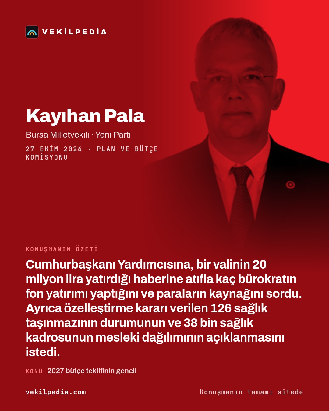 Pala: Fon yatırımı yapan kaç vali ve bürokrat var, bu paralar nereden bulunuyor? — X paylaşımı