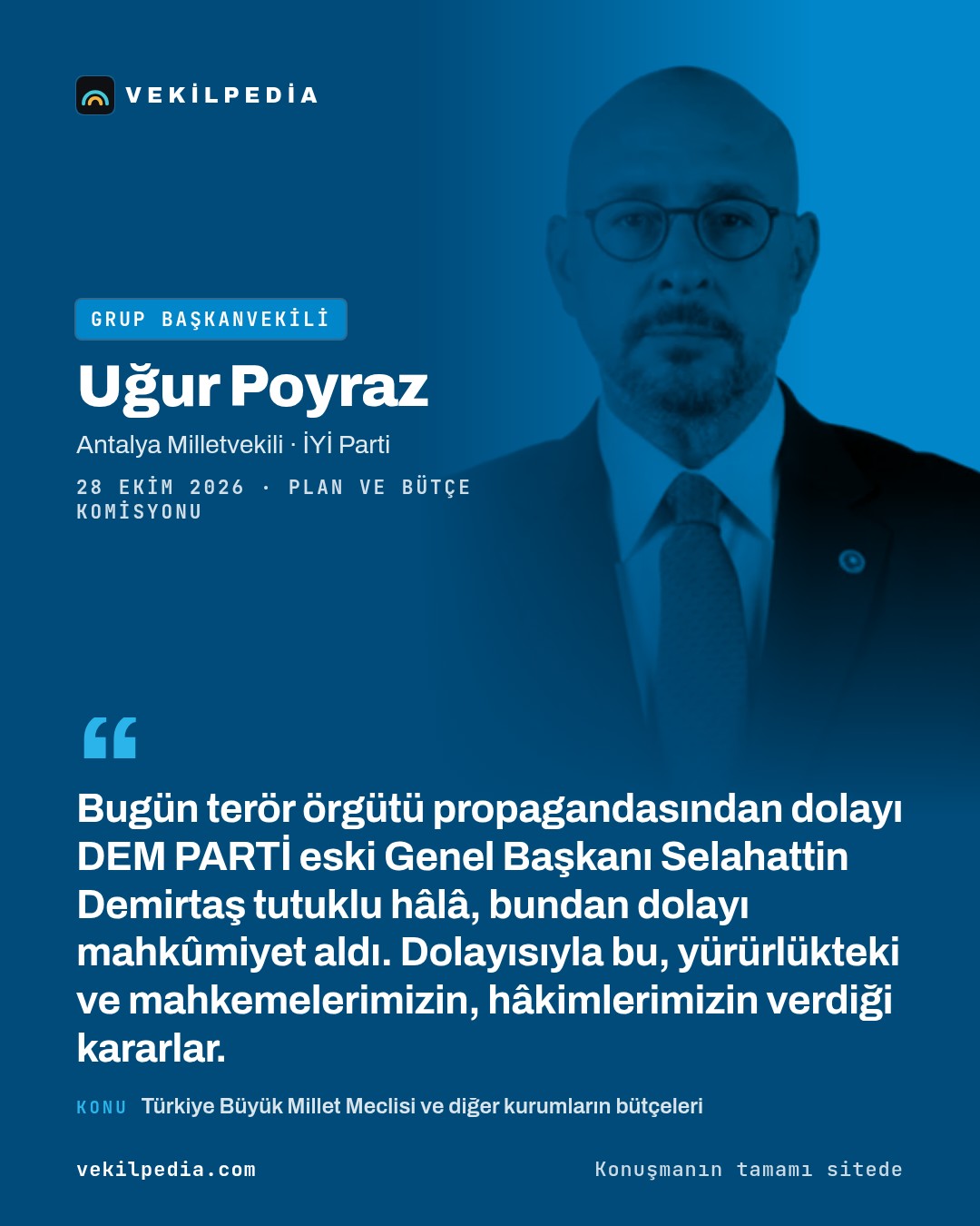 Poyraz: "Milletvekilinin itibarı Parlamentonun itibarıdır" — X paylaşımı