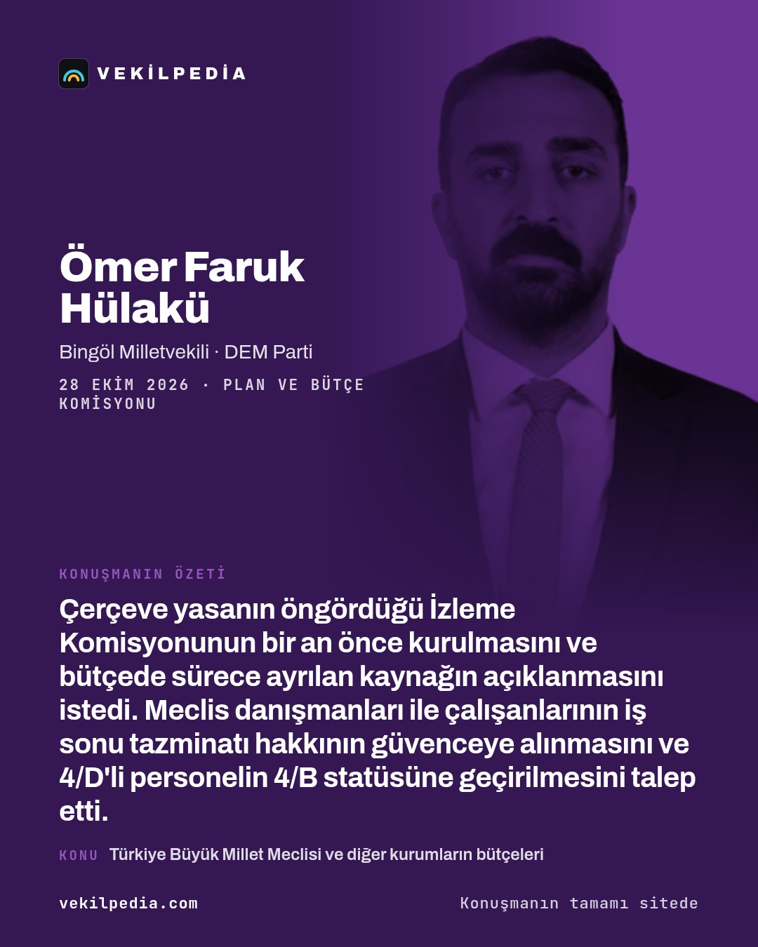 Hülakü: Meclis çalışanlarının özlük hakları için somut adımlar atılmalı — X paylaşımı