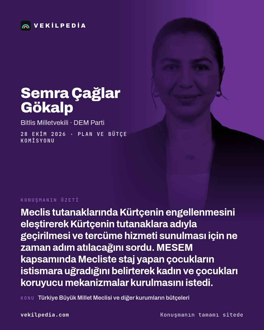 Çağlar Gökalp, Meclis Başkanı'na Kürtçe kullanımı ve çalışan haklarını sordu — X paylaşımı