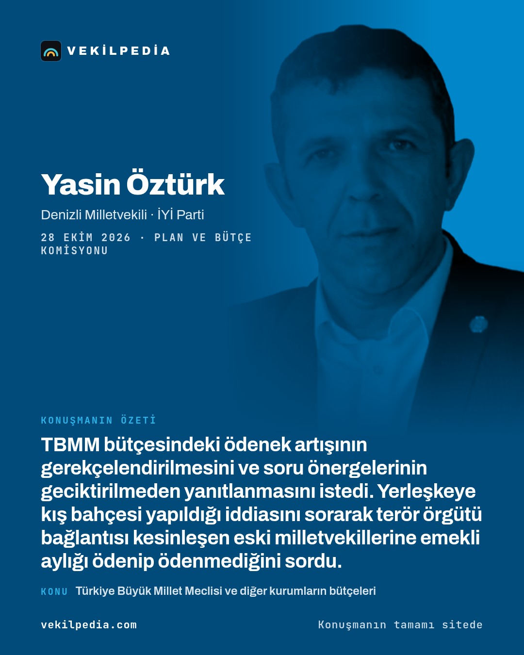 Öztürk, Meclis bütçesindeki artışı ve harcama iddialarını sordu — X paylaşımı