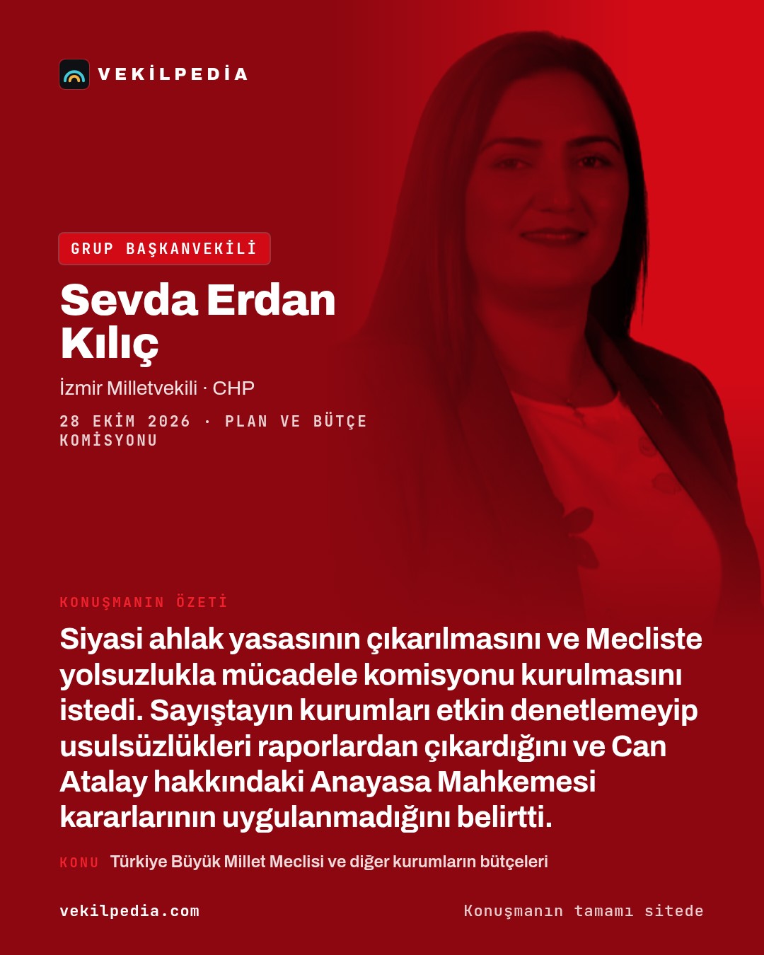 Erdan Kılıç: Siyasi ahlak yasası çıkarılsın, yolsuzluk komisyonu kurulsun — X paylaşımı