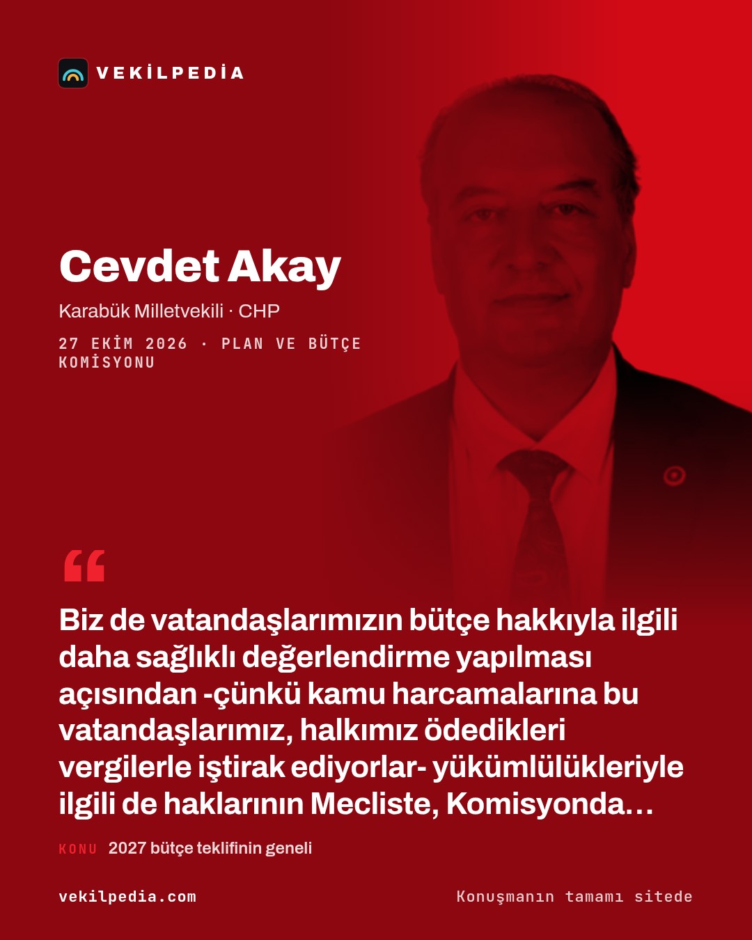 Akay: Kesin hesap ve Sayıştay raporları için alt komisyon kurulsun — X paylaşımı