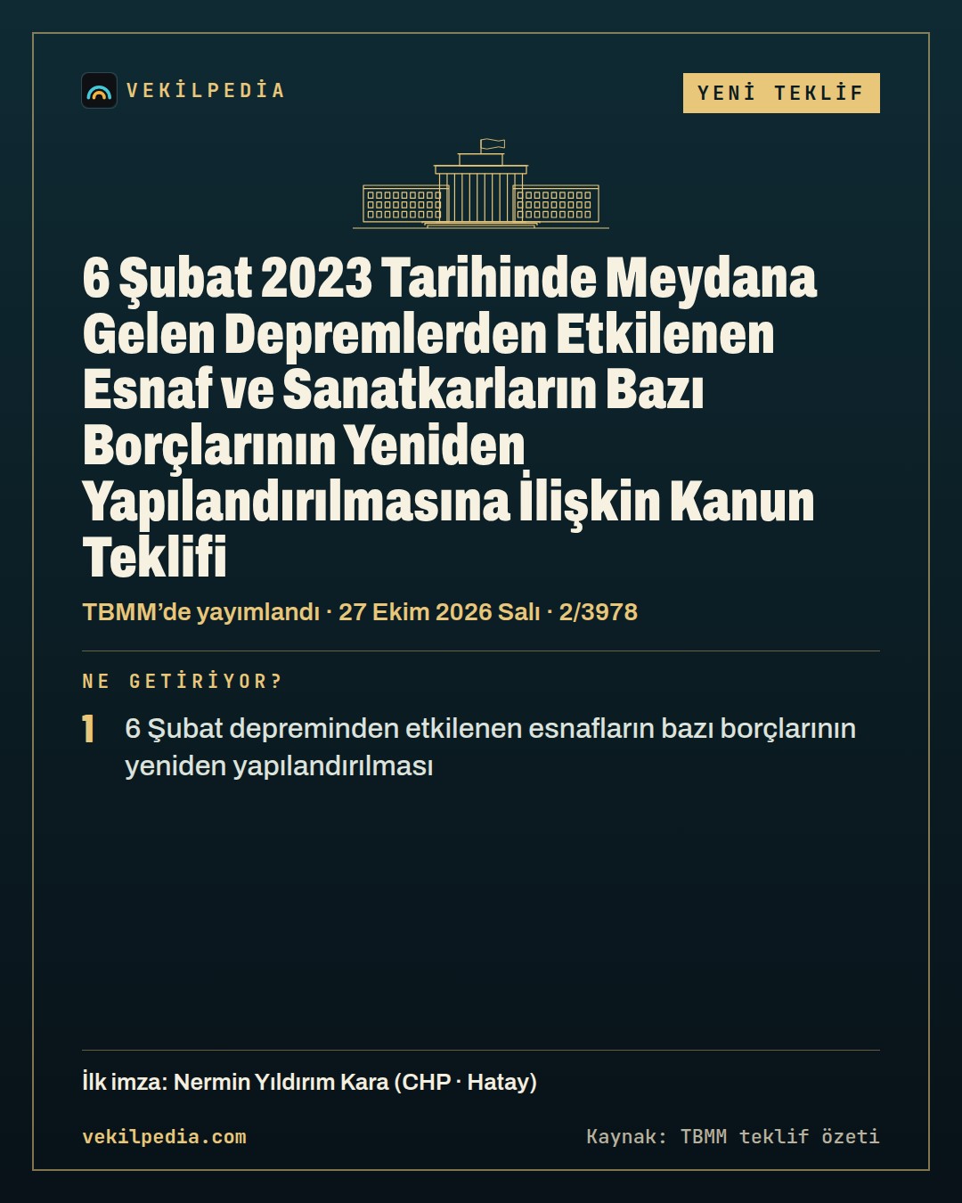 Yıldırım Kara: Depremzede esnafın borçları yapılandırılsın — X paylaşımı
