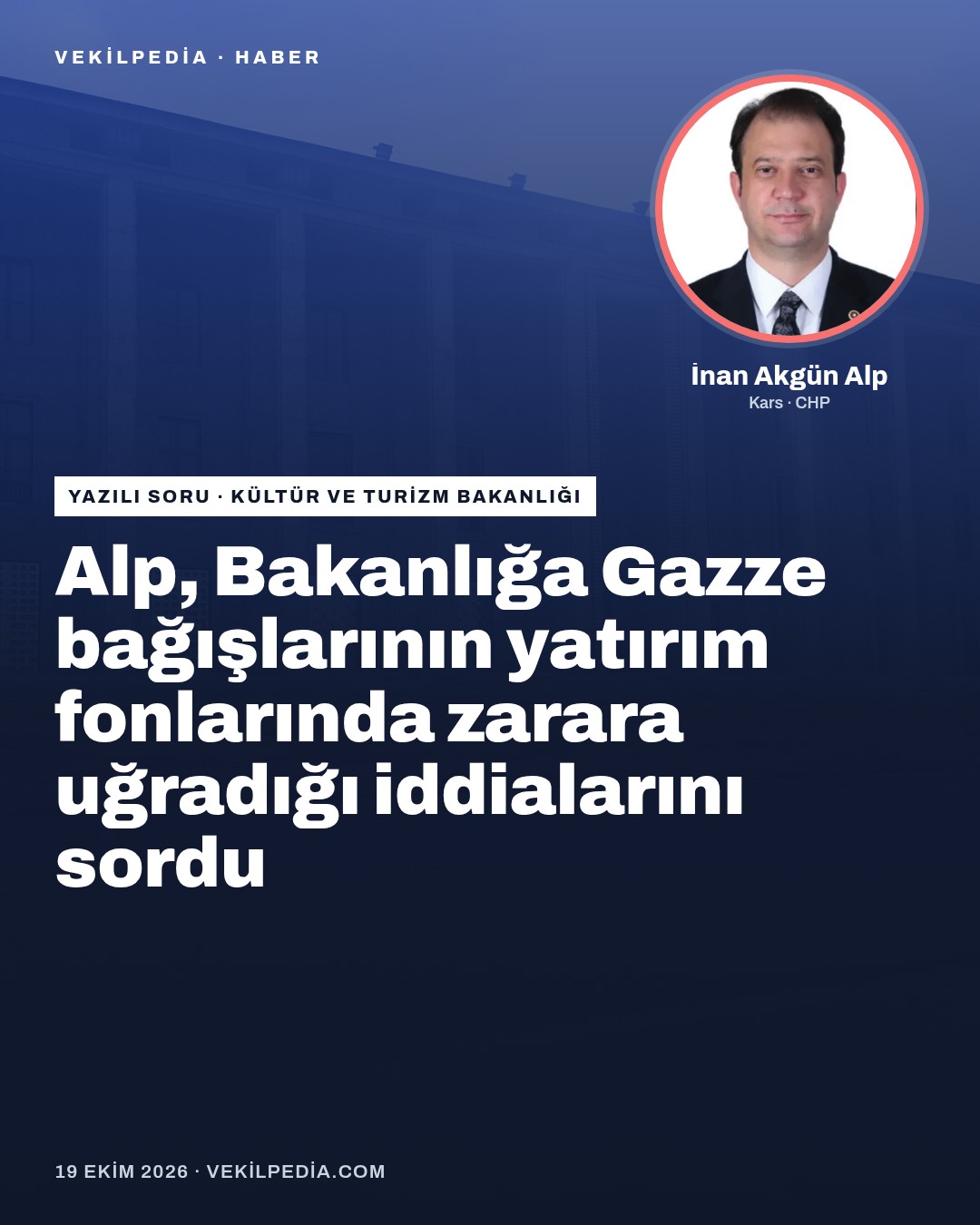 Alp, Bakanlığa Gazze bağışlarının yatırım fonlarında zarara uğradığı iddialarını sordu