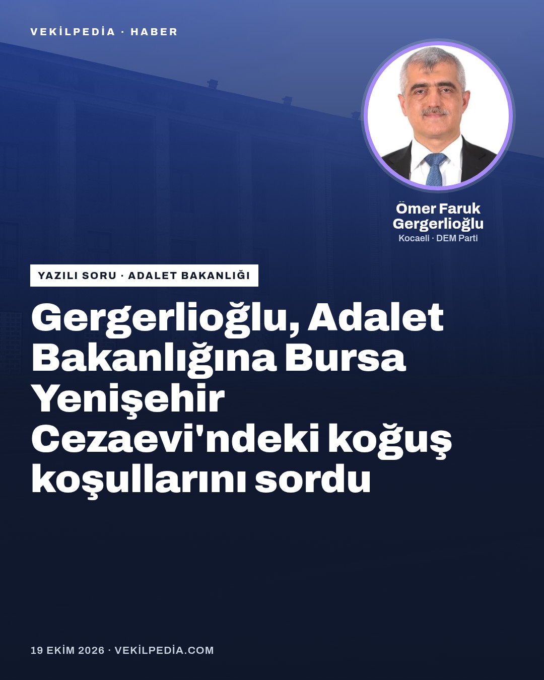 Gergerlioğlu, Adalet Bakanlığına Bursa Yenişehir Cezaevi'ndeki koğuş koşullarını sordu