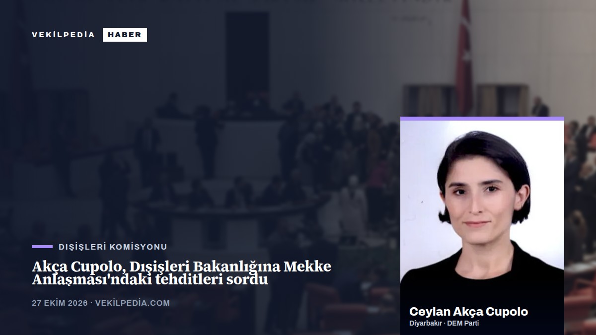 Akça Cupolo, Dışişleri Bakanlığına Mekke Anlaşması'ndaki tehditleri sordu