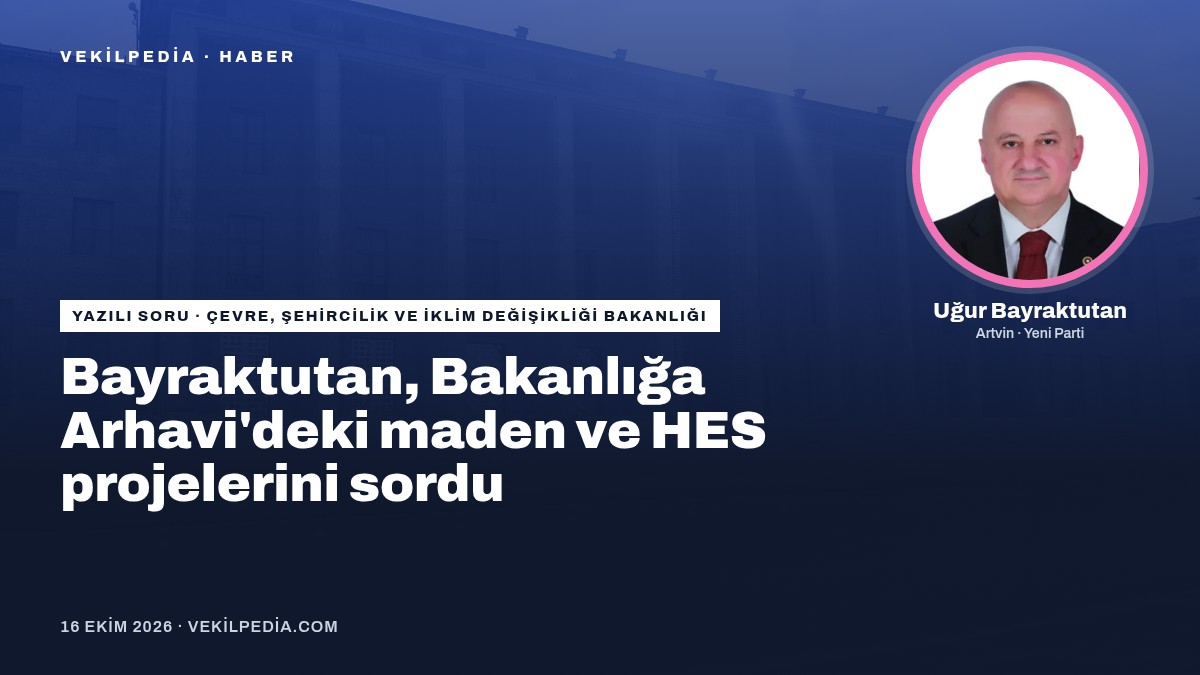 Bayraktutan, Bakanlığa Arhavi'deki maden ve HES projelerini sordu