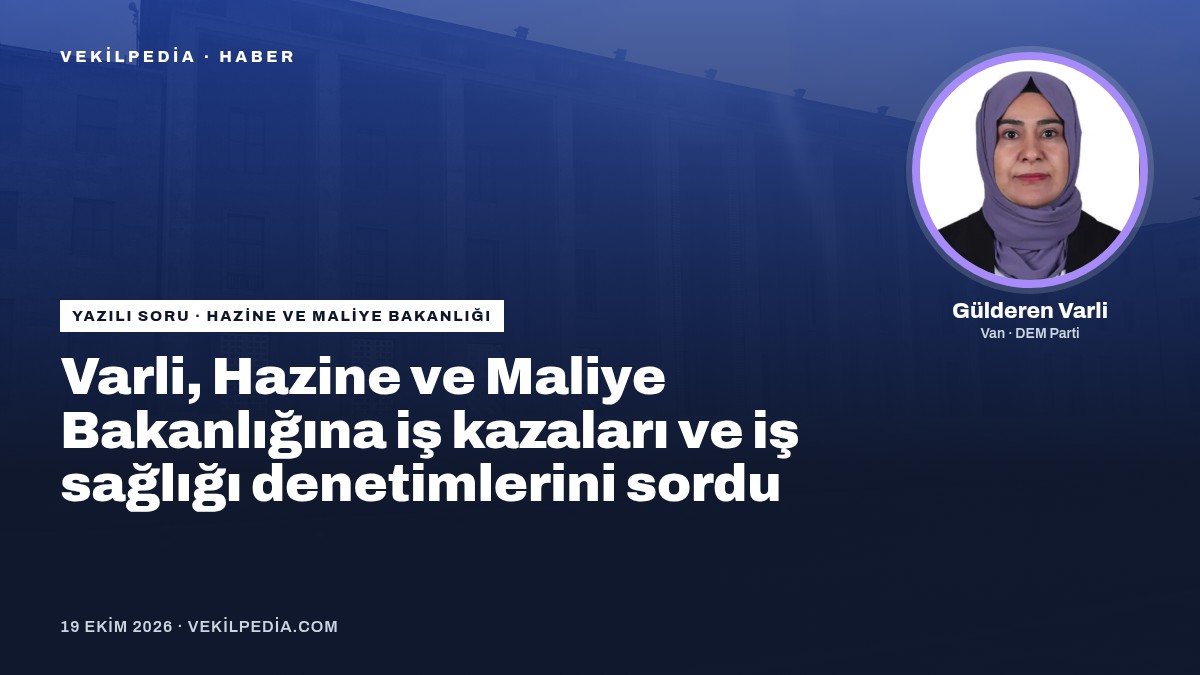 Varli, Hazine ve Maliye Bakanlığına iş kazaları ve iş sağlığı denetimlerini sordu